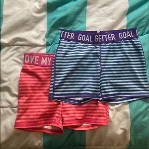 Danskin Girls Striped Athletic Shorts